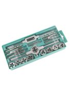 Menetvágó készlet (20 db-os) acél menetfúró és menetmetsző szerszámkészlet csavarok és csövek megmunkálásához