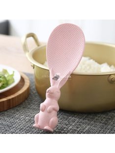   Tapadásmentes szilikon nyúl formájú kanál, szürke színben, konyhai eszköz gyerekeknek