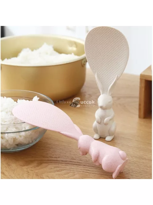 Tapadásmentes szilikon nyúl formájú kanál, szürke színben, konyhai eszköz gyerekeknek
