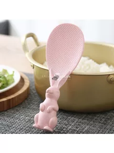   Tapadásmentes szilikon nyúl formájú kanál, szürke színben, konyhai eszköz gyerekeknek