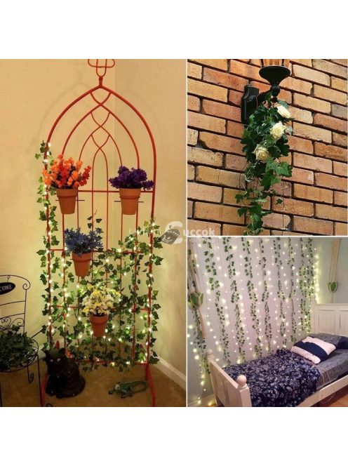 12 db Borostyán díszfüzér készlet - Dekoratív műnövények beltéri és kültéri használatra