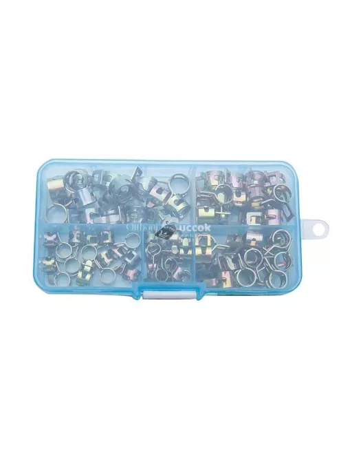 Szorítóbilincs készlet, 75 db csőbilincs (5 különböző méret) vízvezeték- és szerelési munkákhoz