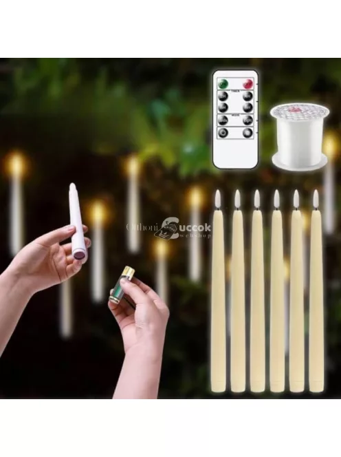 LED gyertya szett (6 db), Távirányítóval, Hangulatos Dekorációs Világítás