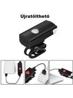   USB-ről tölthető LED-es Biciklilámpa Szett éjszakai kerékpározáshoz