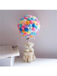   Hőlégballonos éjjeli fény készítő szett színes macis - Kreatív DIY dekoráció gyerekszobába