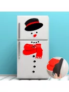 Nagyméretű hóemberes hűtőmágnes – Lány hóember designnal