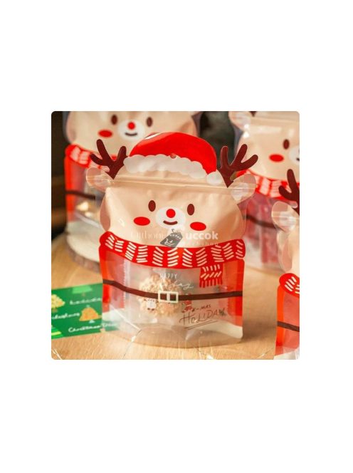 Karácsonyi ajándéktáska szett 25 db - karácsonyfa mintás ünnepi csomagolás