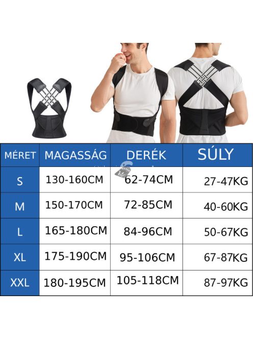 Állítható Tartásjavító Hátpánt Testtartás Korrigálásához