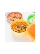 Mikrózható hamburger formájú kétemeletes uzsonnás doboz ételtárolásra és melegítésre