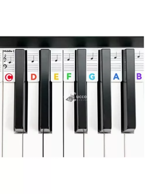 Újrafelhasználható szilikon zongorabillentyűzet címke - tartós és könnyen tisztítható jelölő rendszer zongorákhoz