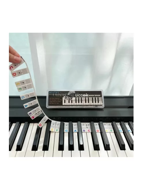 Újrafelhasználható szilikon zongorabillentyűzet címke - tartós és könnyen tisztítható jelölő rendszer zongorákhoz