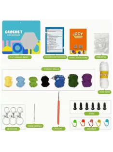  Kezdő állatos horgolókészlet - Kreatív DIY kézműves csomag gyermekeknek és felnőtteknek