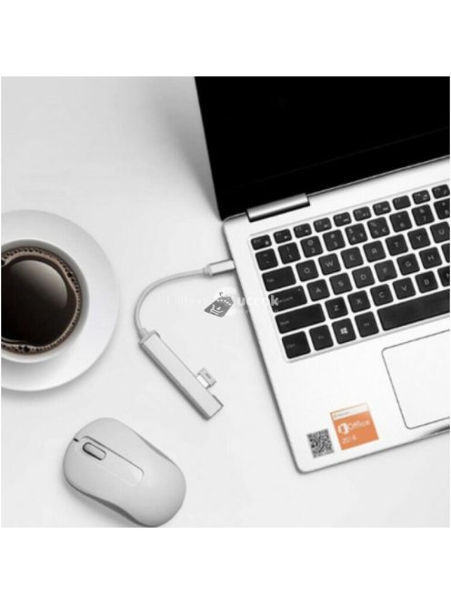 Type C 3.0, HUB 4 portos USB-elosztó fehér, többeszközös csatlakoztatáshoz