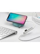 Type C 3.0, HUB 4 portos USB-elosztó fehér, többeszközös csatlakoztatáshoz