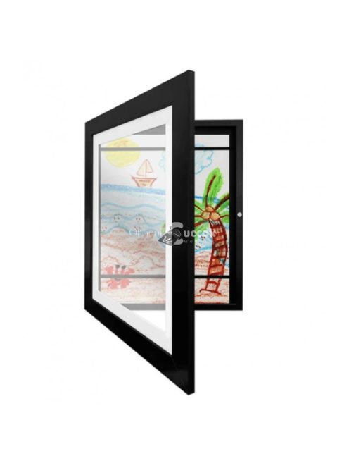 Fekete rajzgyűjtő keret művészeti alkotások tárolásához