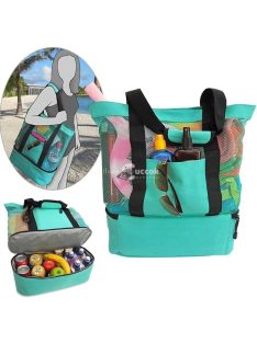   Zöld színű hűtőtáska, strandtáska és piknik táska többfunkciós használatra