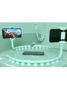 Tapadókorongos, flexibilis kukac telefontartó autóba és otthonra - Fekete