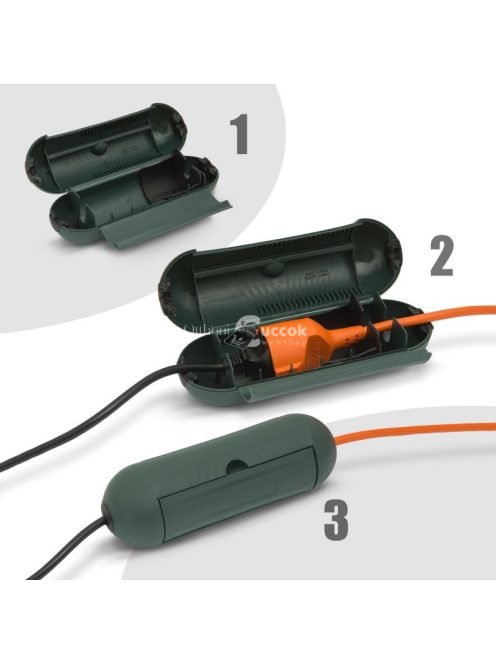 Időjárásálló kültéri védőborítás hosszabbító kábelekhez