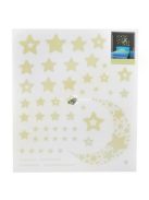 52 db-os, sötétben világító csillag falmatrica dekorációs készlet gyerekszobába