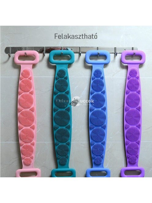 Hátmosó és masszázskefe ergonomikus kialakítással, bőrápolásra és relaxációra