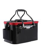 Összecsukható fekete horgásztáska halhordozó funkcióval sporthorgászathoz