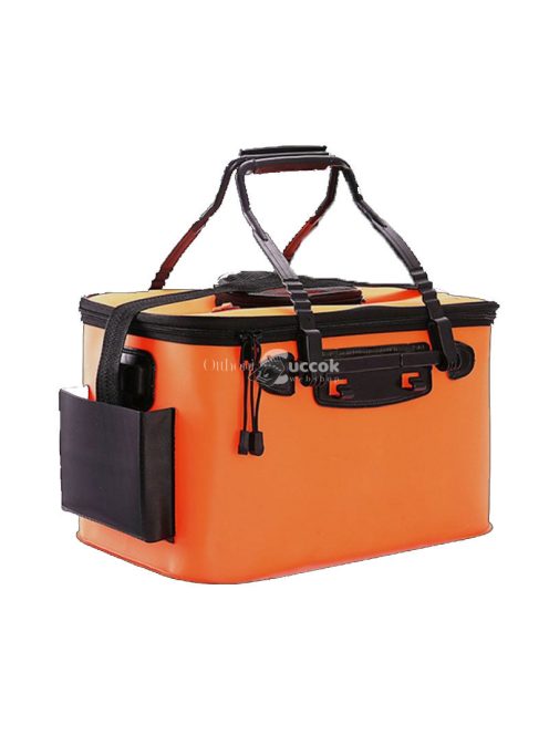 Összecsukható fekete horgásztáska halhordozó funkcióval sporthorgászathoz