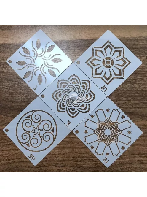 Mandala stencil, művészeti rajzsablon készlet 36 darabos kreatív dekorációhoz