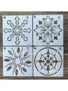 Mandala stencil, művészeti rajzsablon készlet 36 darabos kreatív dekorációhoz