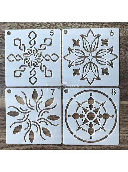 Mandala stencil, művészeti rajzsablon készlet 36 darabos kreatív dekorációhoz