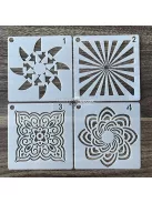 Mandala stencil, művészeti rajzsablon készlet 36 darabos kreatív dekorációhoz