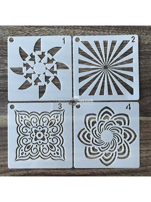 Mandala stencil, művészeti rajzsablon készlet 36 darabos kreatív dekorációhoz