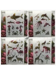   Festősablon készlet, 4 darabos dekorációs sablon szett kreatív festéshez