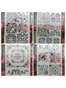 Festősablon készlet, 4 darabos dekorációs sablon szett kreatív festéshez