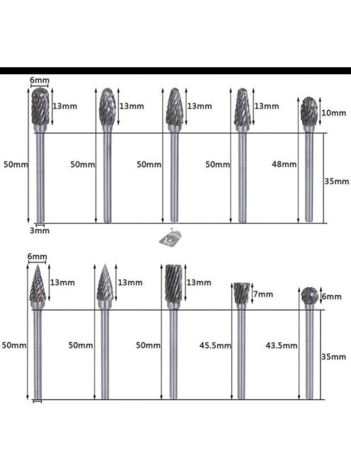 Profilmaró fúrófej készlet fémmegmunkáláshoz (10 db)