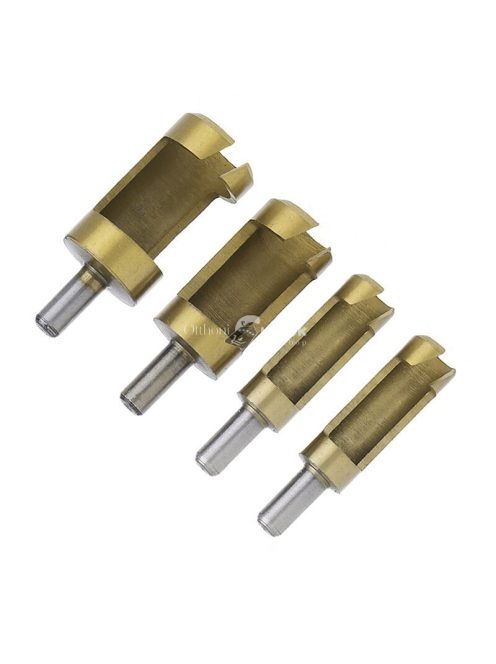 Titán bevonatú dugófúró és köldökcsap fúró szett (4 db) precíziós famegmunkáláshoz