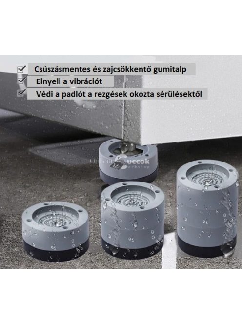 Rezgés- és zajcsökkentő mosógép láb készlet (4 db) - Stabilizáló és védő tartozék mosógépekhez