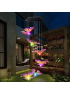 Napelemes világító pillangós szélcsengő kültéri dekorációhoz