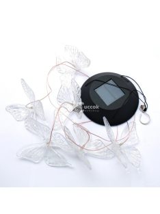   Napelemes világító pillangós szélcsengő kültéri dekorációhoz