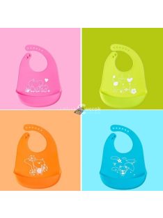   Szilikon, színes előke Zöld - Könnyen tisztítható, babaetetéshez ideális