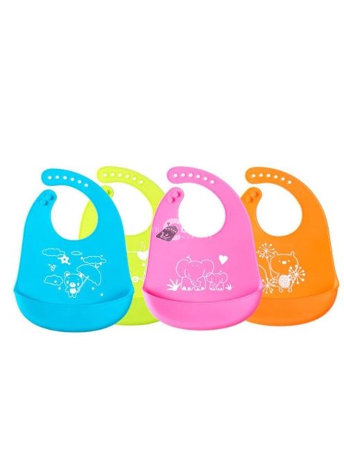 Szilikon, színes előke Zöld - Könnyen tisztítható, babaetetéshez ideális