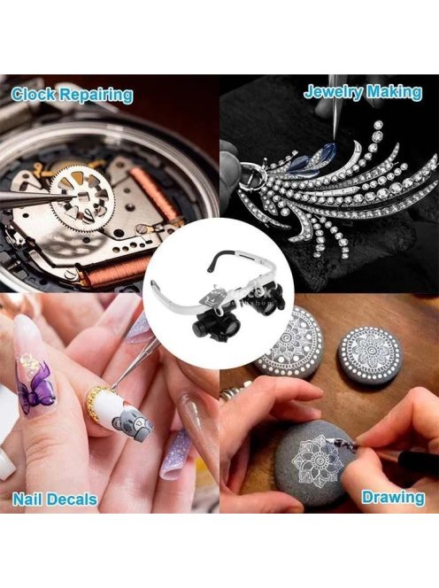 Nagyítószemüveg 8X és 23X-os nagyítással - Precíziós Optikai Eszköz Kézműves és Elektronikai Munkákhoz