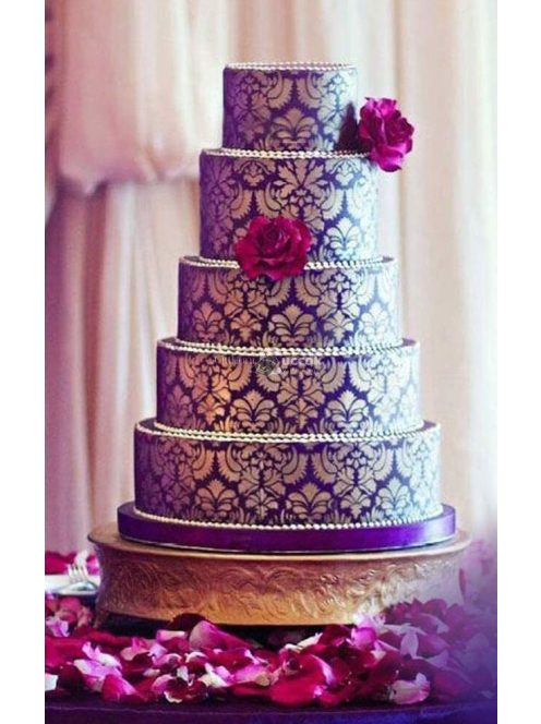 Virág Mintás Tortadíszítő Sablon Készlet (4 db) - Sütéshez és Dekoráláshoz