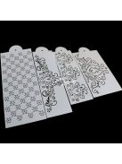 Virág Mintás Tortadíszítő Sablon Készlet (4 db) - Sütéshez és Dekoráláshoz