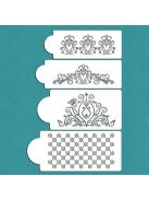 Virág Mintás Tortadíszítő Sablon Készlet (4 db) - Sütéshez és Dekoráláshoz