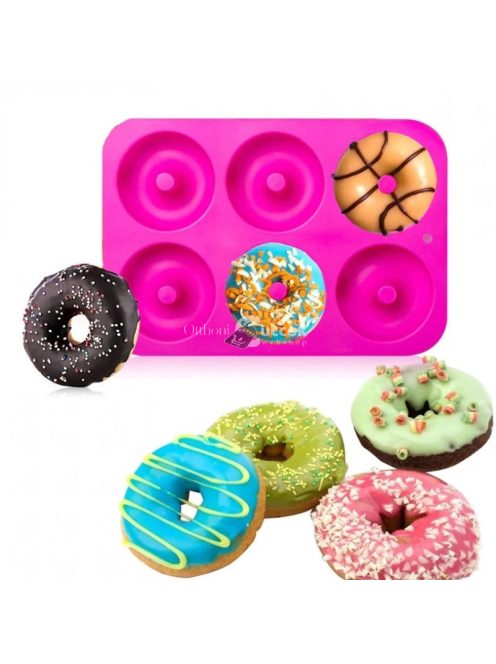 Szilikon fánk sütőforma készlet (6 db-os, tapadásmentes)