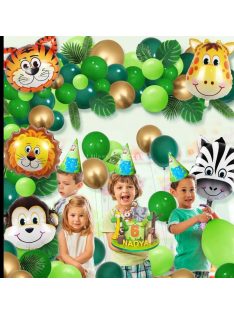   Dzsungel Party Dekorációs Lufi Szett (109 Darabos) - Tökéletes Gyerekzsúrokhoz és Tematikus Rendezvényekhez
