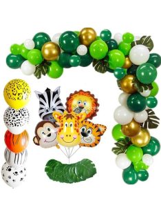   Dzsungel Party Dekorációs Lufi Szett (109 Darabos) - Tökéletes Gyerekzsúrokhoz és Tematikus Rendezvényekhez