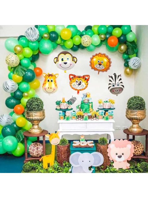 Dzsungel Party Dekorációs Lufi Szett (109 Darabos) - Tökéletes Gyerekzsúrokhoz és Tematikus Rendezvényekhez