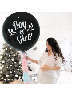   Boy or Girl babaváró party lufi konfettivel, nemek szerinti bejelentő léggömb dekoráció