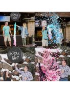 Boy or Girl babaváró party lufi konfettivel, nemek szerinti bejelentő léggömb dekoráció